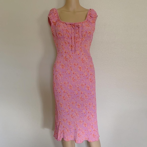 vintage milkmaid midi ditsy dress🧡 - Picture 1 of 2